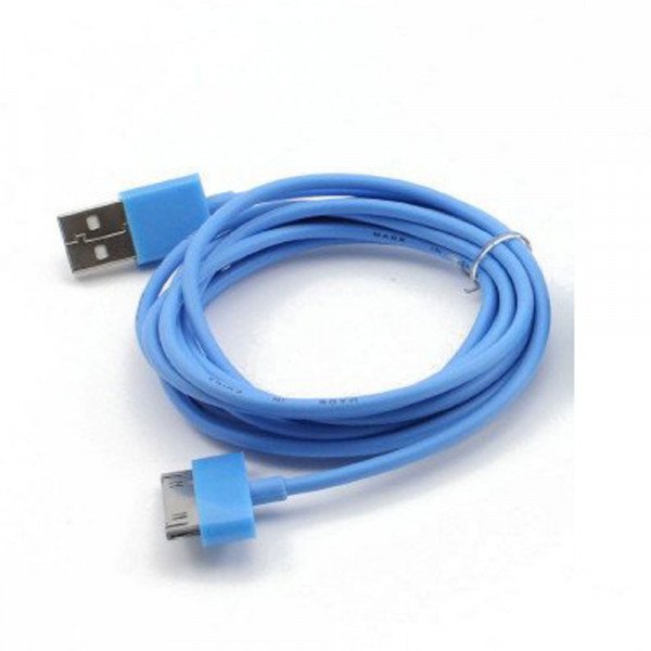 Wholesale iPhone IOS 4, 4S, 3GS USB Data Cable 3FT (Blue)